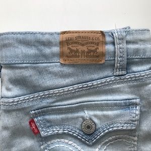 levi’s “shorty short” thick stitch denim shorts